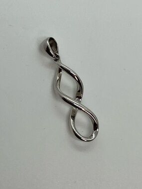Vtg Sterling Silver Infinity Twist Necklace Pendant | 925 Legend